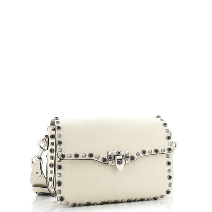 Valentino Garavani Rolling Rockstud Crossbody Bag Leather With Cabochons Medium