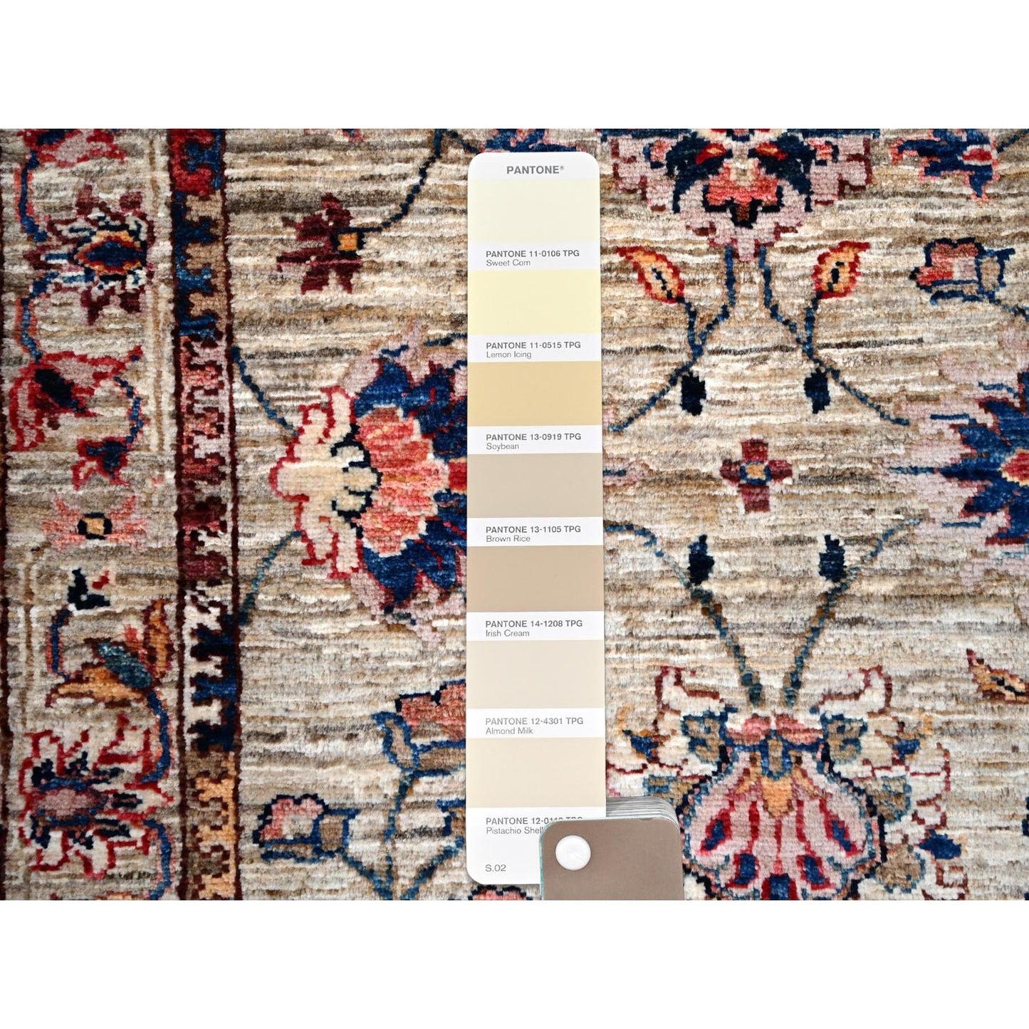 2'7"X9'5" Beige Sultani Flower Blossom Hand Knotted 100% Wool Runner Rug