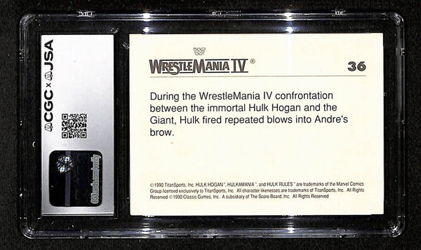 Hulk Hogan Signed 1990 Classic Wrestlemania Card #36 GEM Mint 10 JSA CGC