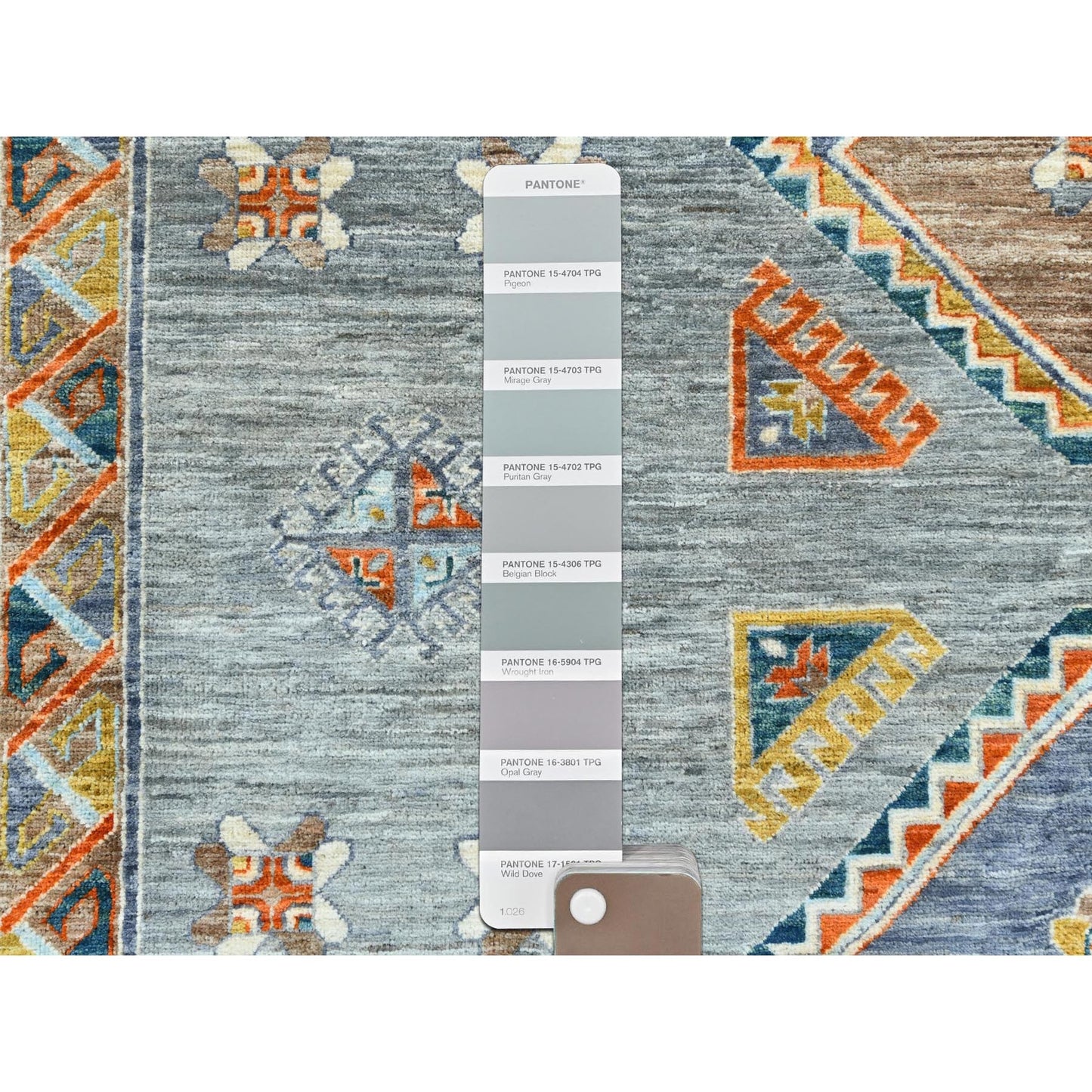 8'3"x9'7" Gray Wool Hand Knotted Armenian Inspired Design 200 KPSI Rug