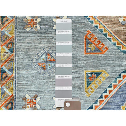 8'3"x9'7" Gray Wool Hand Knotted Armenian Inspired Design 200 KPSI Rug
