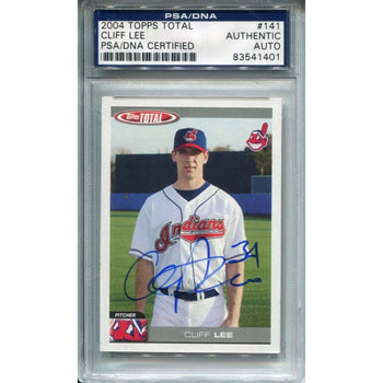 Cliff Lee Autographed 2004 Topps Total Card (Psa)