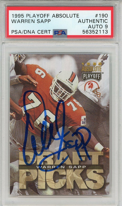 Warren Sapp Autographed 1995 Playoff Absolute Rookie Card (Psa)