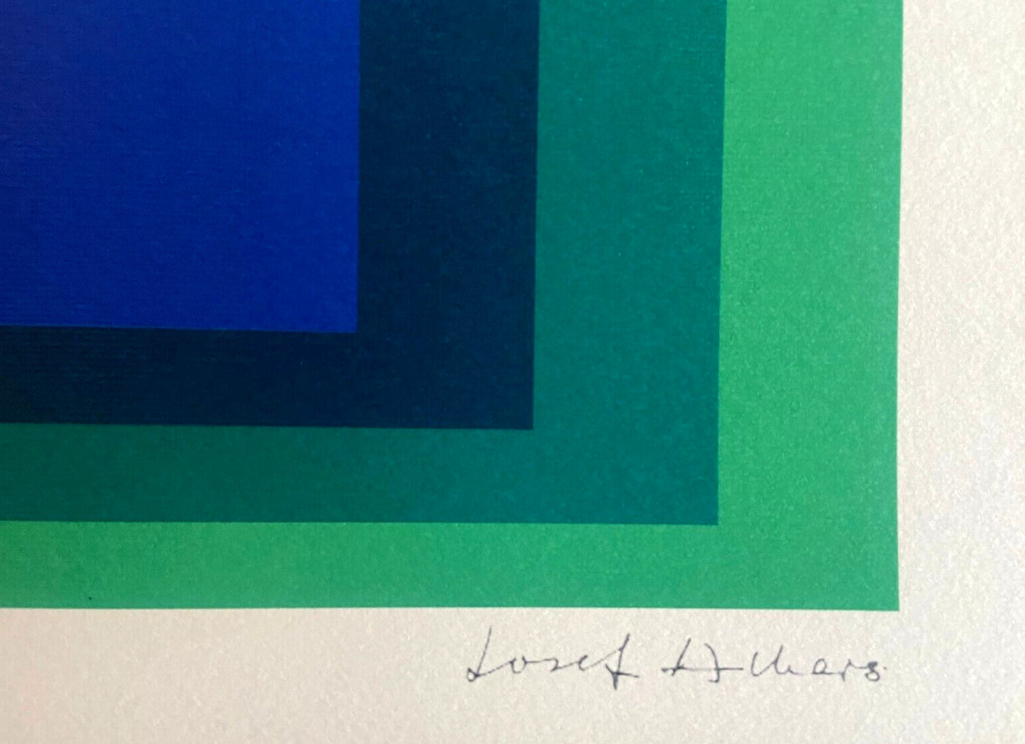 Josef Albers Lithograph Coa Numbered By Hand Signed O.P. Stamp