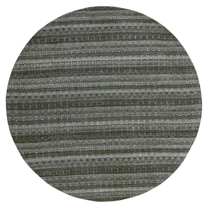 12'X12' Graphite Gray Hand Knotted Kohinoor Herrita All Wool Round Rug