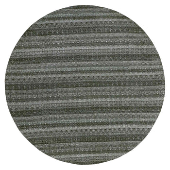 12'X12' Graphite Gray Hand Knotted Kohinoor Herrita All Wool Round Rug