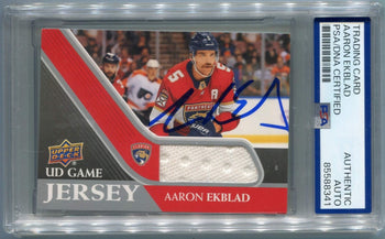Aaron Ekblad Autographed 2020 - 2021 Upper Deck Ud Game Jersey Card #Gj-Ae Psa/D