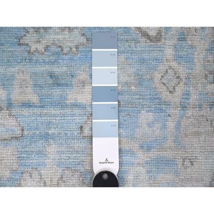 6'2"X8'10" Argentina Blue Natural Dyes Angora Oushak Oriental Rug