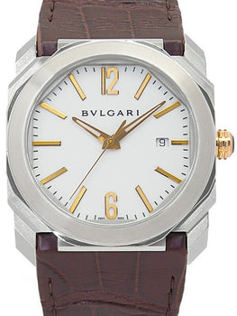 Bvlgari Octo Bgo41S White Automatic Band Size 17.5Cm Men'S Used Watch #61016