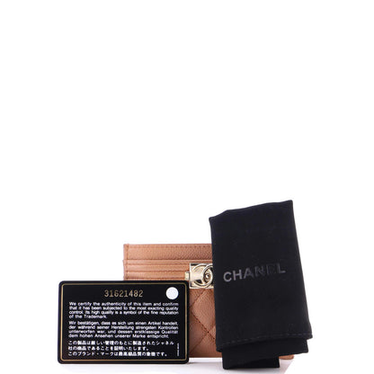 Chanel Boy Card Holder Quilted Caviar