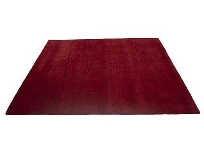 Maroon Red Solid Design Hand-Loomed 6X6 Gabbeh