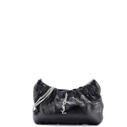 Saint Laurent Pac Pac Ruched Hobo Leather