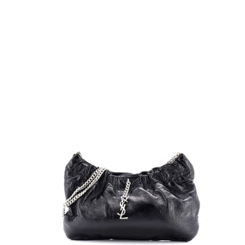 Saint Laurent Pac Pac Ruched Hobo Leather