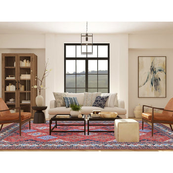 10'X14' Imperial Red Afghan Ersari Pure Wool Hand Knotted Rug