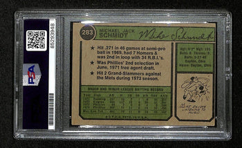 1974 Topps Mike Schmidt Phillies Card #283 Signed