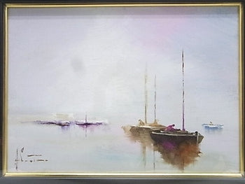 Francisco Carretero (1946- Spain) Signed Original Oil Painting Framed Seascape