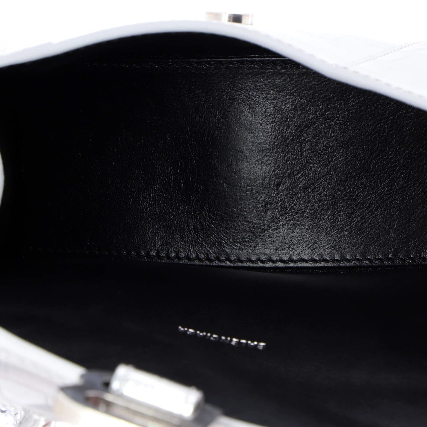 Balenciaga Hourglass Top Handle Bag Crocodile Embossed Leather Xs