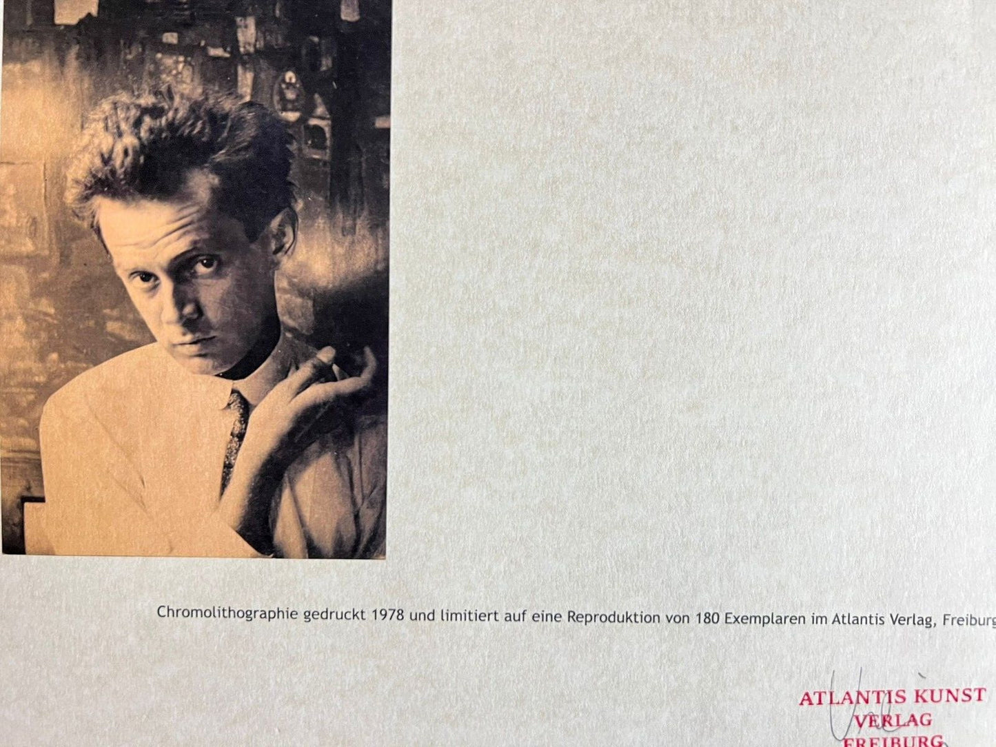 Egon Schiele, Lithograph From An Painting Coa Signed In Pen Numbered