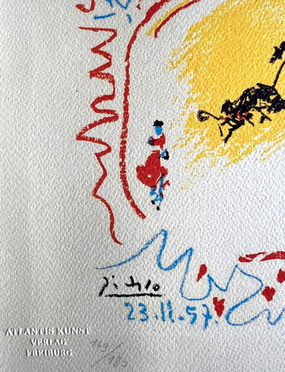 Pablo Picasso Lithograph 'Corrida' Signed Numbered Coa In Pencil