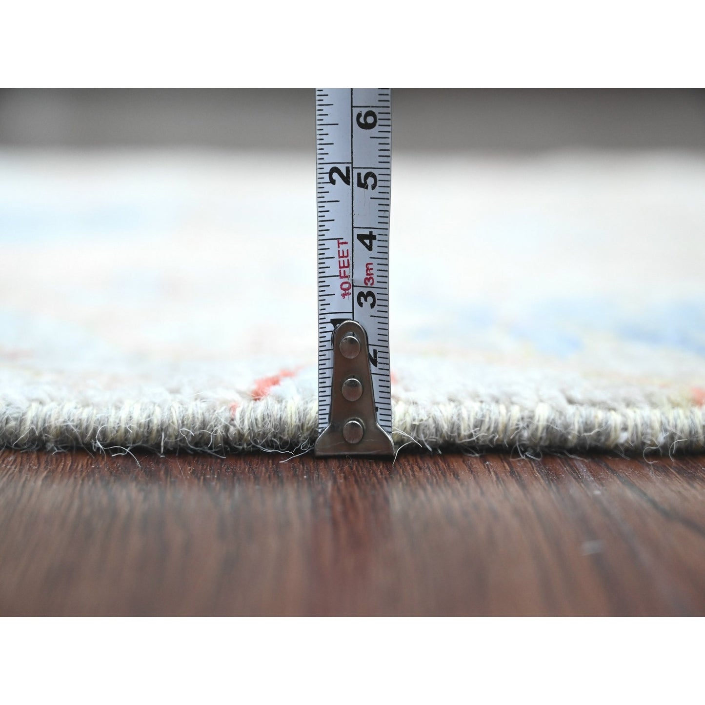 Rug 2'1"x3'1" Gray Afghan Peshawar Birds Design Hand Knotted Wool Sample