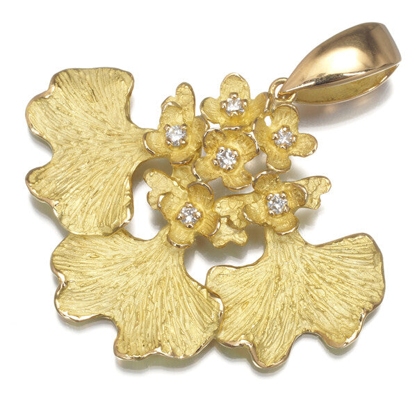 Ikeda Keiko Pendant Oncidium Diamond 0.12Ct