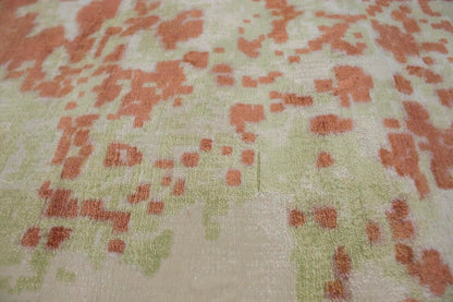 Modern Distressed Oriental Rug Floral Medallion