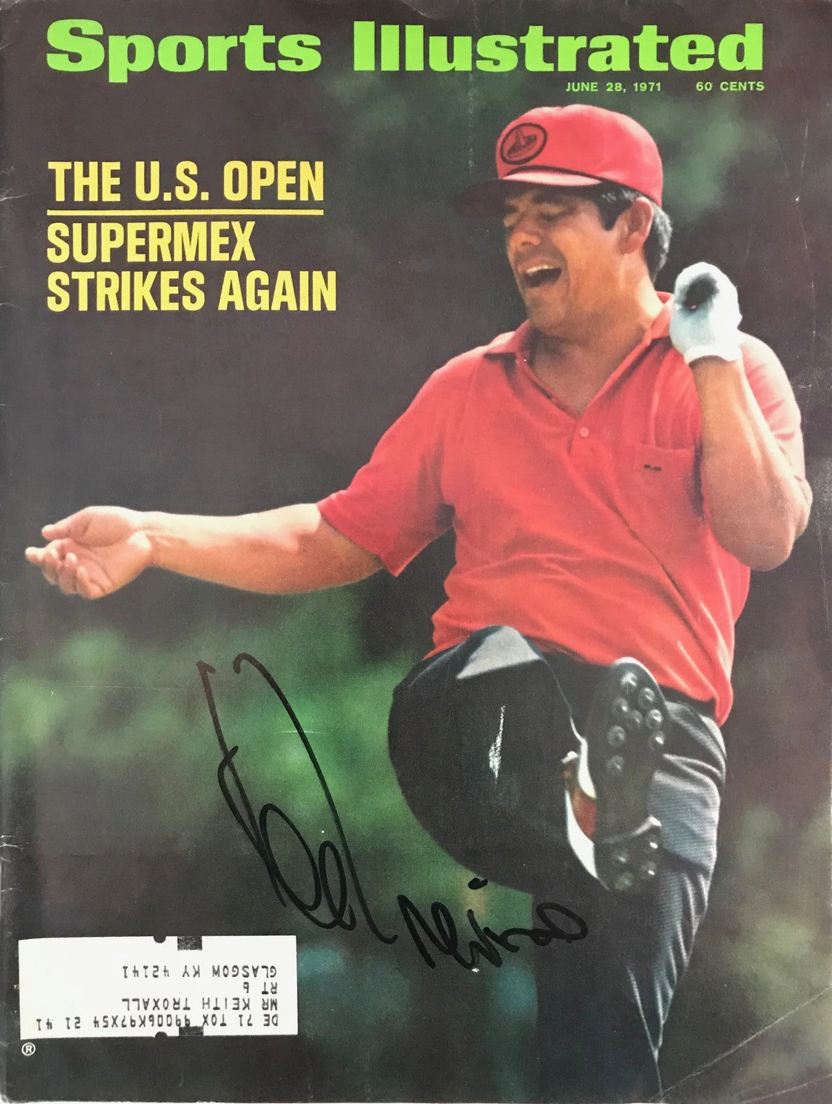 Lee Trevino Signed Sports Illustrated 6/28/71 Wins The U.S. Open