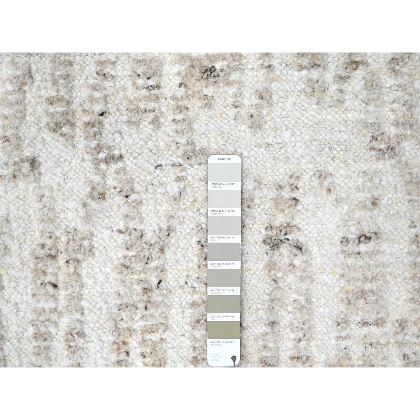 2'6"X7'9" Ivory Minimalist Swedish Design Hand Knotted Wool Runner Rug