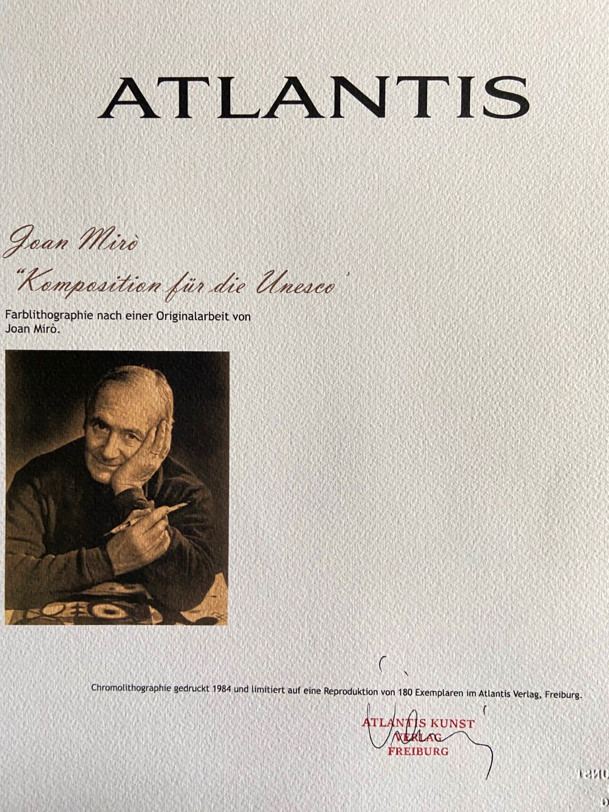 Joan Mir Lithograph Coa Signed Op Numbered Limited Stamp Published