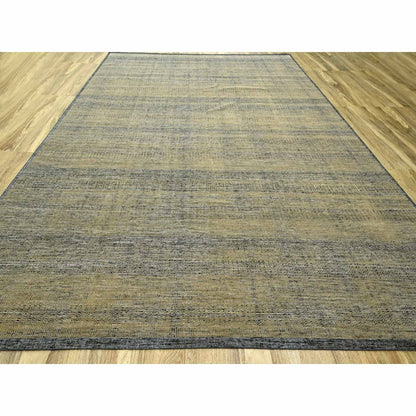11'10"X15' Brown & Black Oxidized Grass Design Wool Hand Knotted Xl Rug