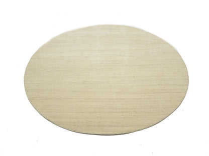 Cream Solid Hand-Loomed 8X8 Gabbeh Wool Rug