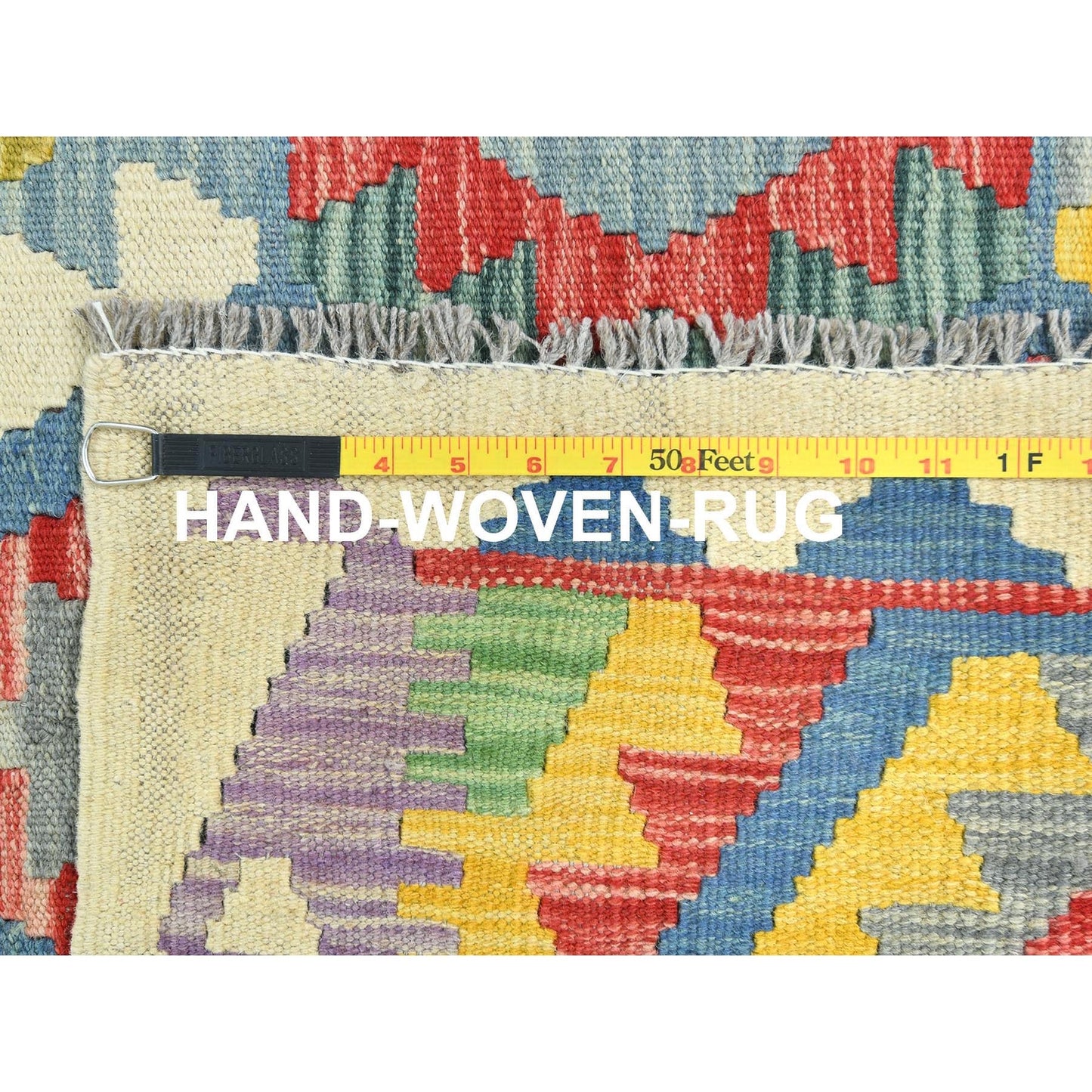 10'1"x13'1" Colorful Hand Woven Afghan Kilim Soft Wool Oriental Rug