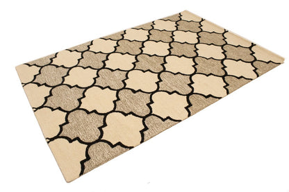 Hand tufted multicolored trellis rug contemporary wool modern carpet