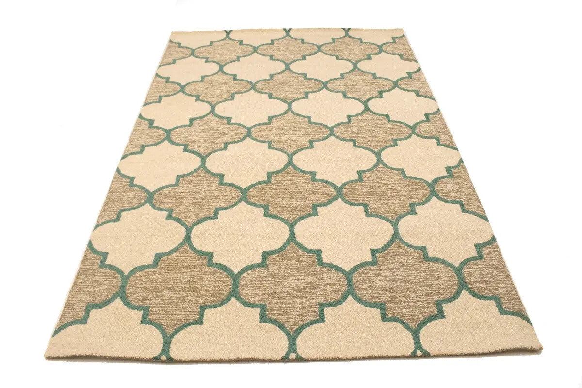 Multicolored Trellis Design 5X8 Hand-Tufted