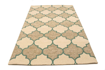 Multicolored Trellis Design 5X8 Hand-Tufted