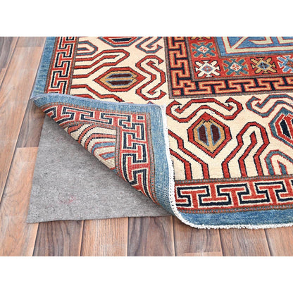 9'1"X11'9" Blue Khotan Design Hand Knotted Soft Wool Oriental Rug