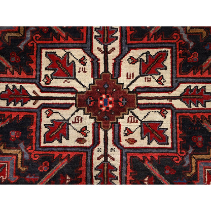 6'8"X9'5" Harvest Apple Red Hand Knotted Vintage Heris Cleaned Abrash Rug