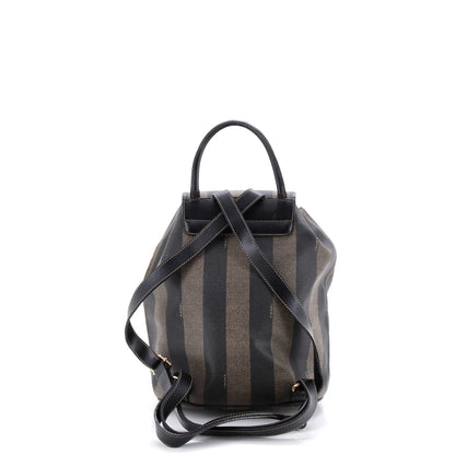 Fendi Pequin Front Pocket Backpack Coated Canvas Small