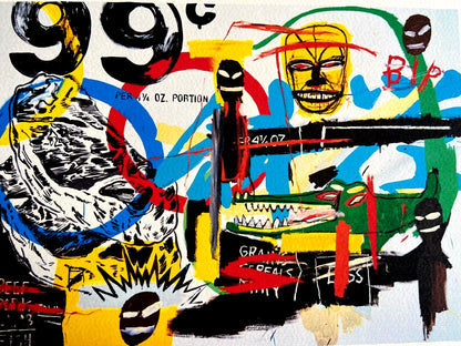 Jean Michel Basquiat Lithograph Coa Signed Op Numbered In Pencil