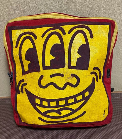 Keith Haring Pop Shop Official Three Eyed Face Screen Printed Rucksack Bag