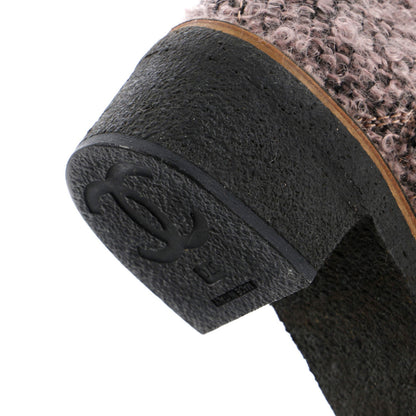 Chanel Women'S Cap Toe Combat Boots Tweed