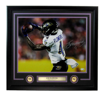 Zay Flowers Ravens Autographed 16X20 Photo Framed