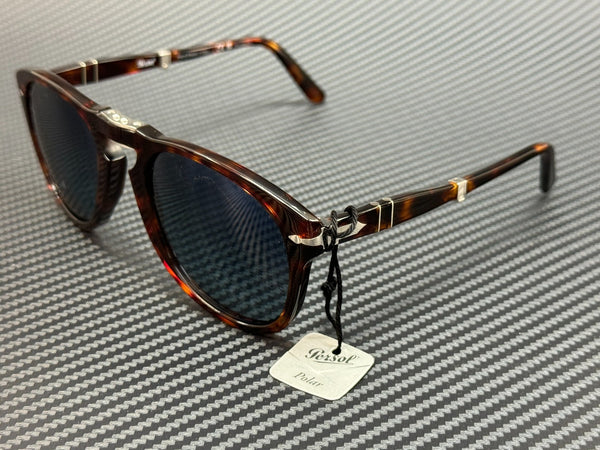 PERSOL PO0714 24 S3 Havana Blue Polarized Men's Sunglasses 54 mm