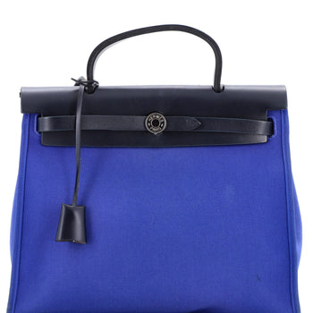Hermes Herbag Zip Leather And Toile 31