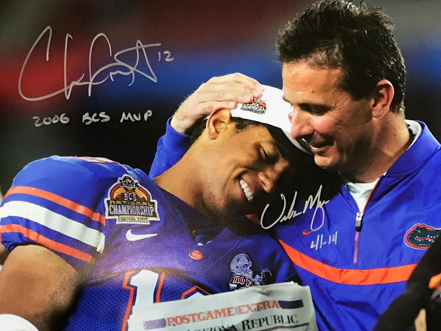 Chris Leak & Urban Meyer Autographed 16X20 Football Photo