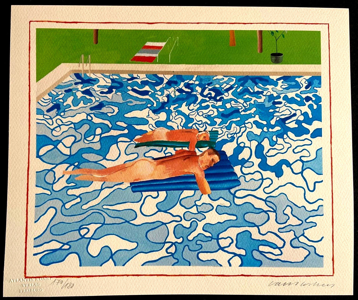 David Hockney "California" Lithograph Coa Numbered 180 Copies Stamp