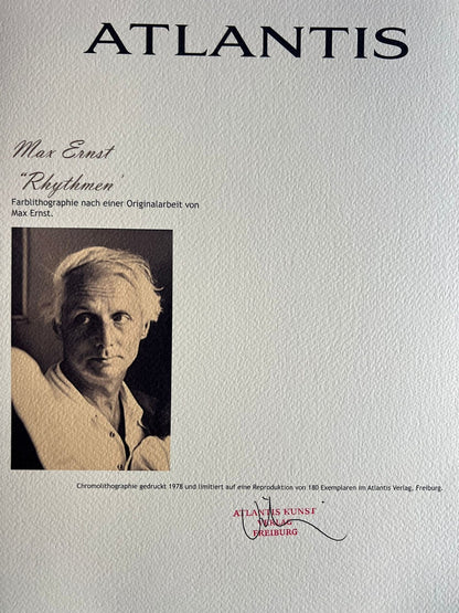 Max Ernst Lithograph Coa Signed Op Hand Numbered In Pencil Crayon