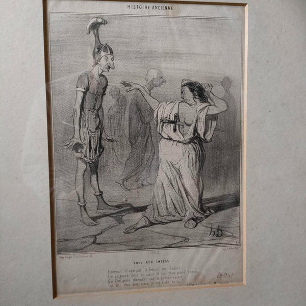 Honore Daumier Lithograph 1842 Ne Aux Enfers  Le
