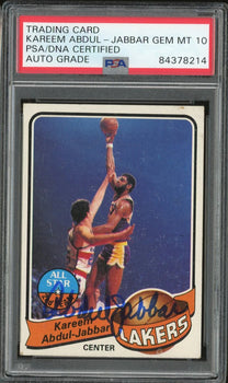 Kareem Abdul-Jabbar Autographed 1979-80 Topps Card (Psa)