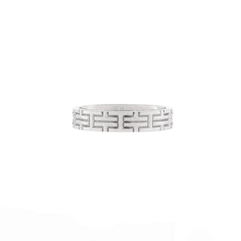 Hermes Kilim Ring 18K White Gold Small